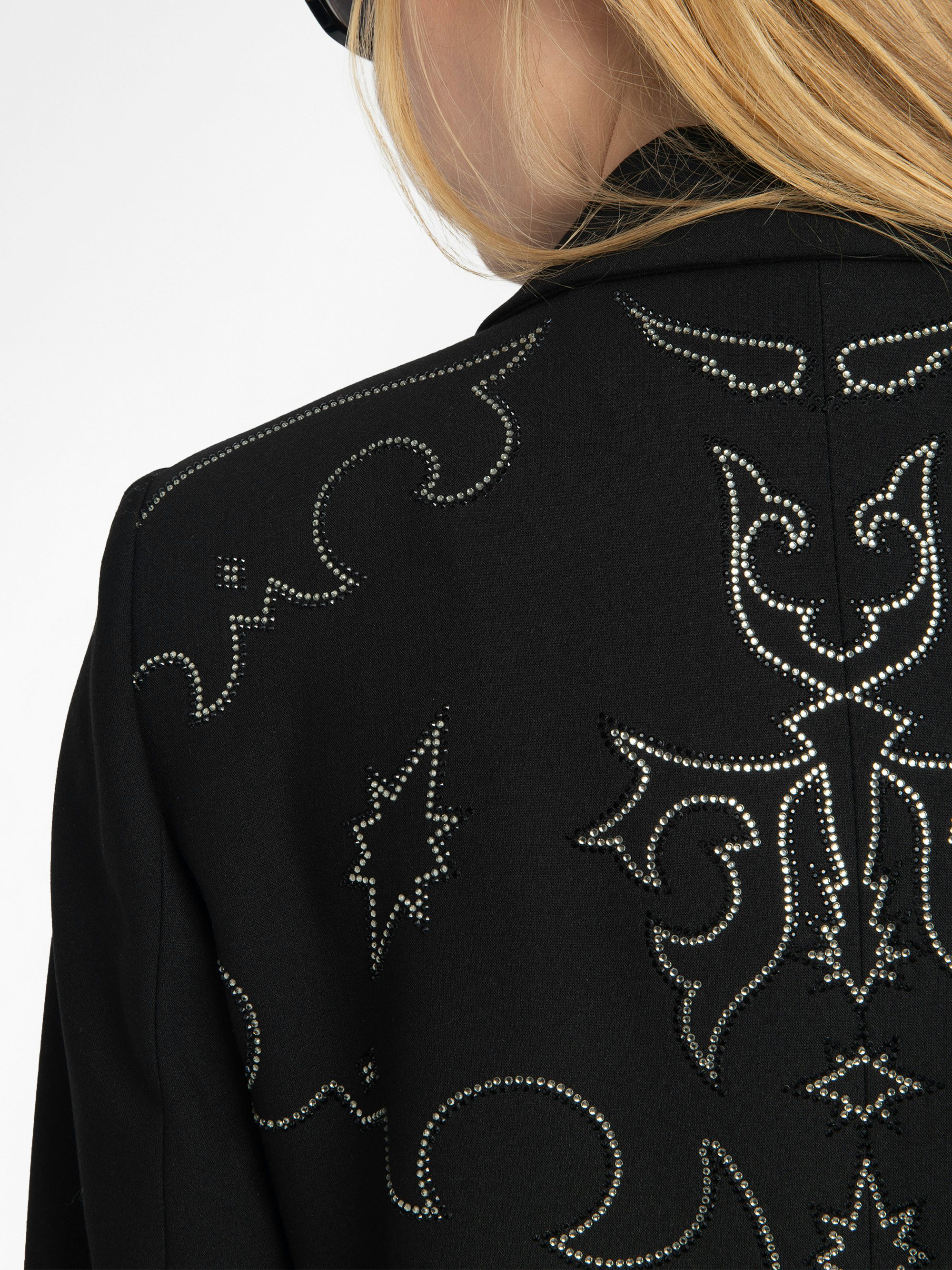 Viva Blazer - Structured tailored blazer with western-inspired rhinestones and button fastening.